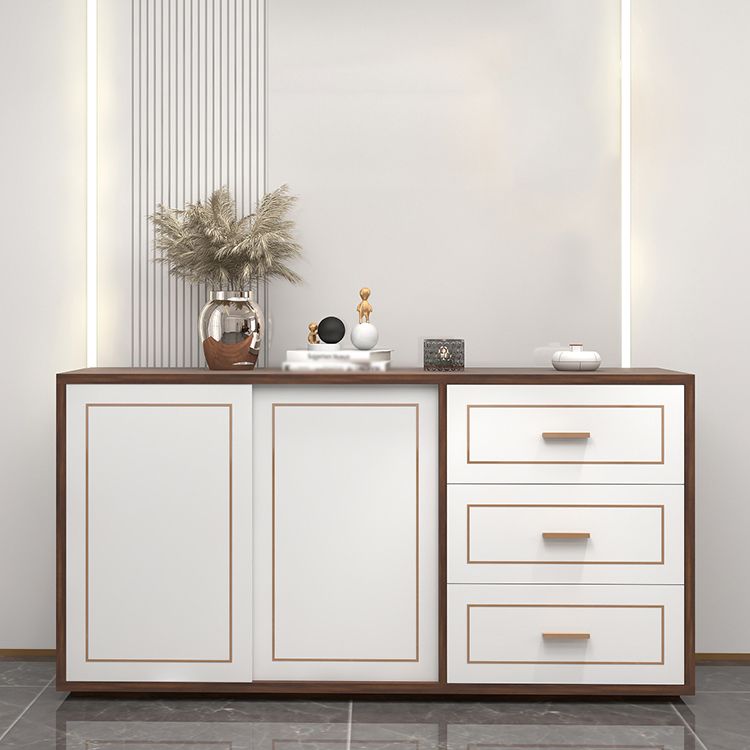 Credenza in legno ingegnerizzato a 3 cassetti ingegnerizzati moderni per soggiorno per soggiorno