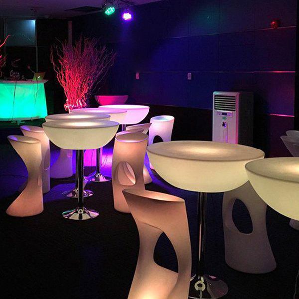 Polyethylene Round Table Industrial Style Restaurant Nightclub Lighting Bar Table Clearhalo 'Bar Furniture' 'Bar Tables' 'bar_tables' 'furn' 'furn_bar_tables' 'Furniture' 'Kitchen & Dining Furniture' 1200x1200_d1c7e933-6ce8-4bd1-a72d-3b8312d33a50