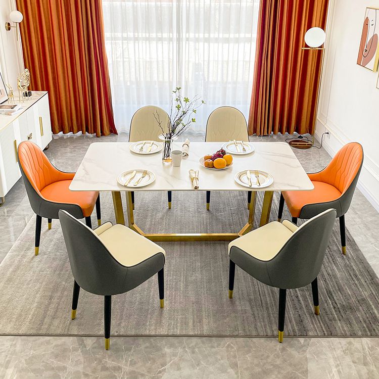 Dining Room Sets Scandinavian Metal Frame Dining Table Rectangle Formal Dinette Set for Home Clearhalo 'Dining Room Sets' 'Dining Tables & Seating' 'dining_room_set' 'furn' 'furn_dining_room_set' 'Furniture' 'furniture_dining_room_set' 'Kitchen & Dining Furniture' 'kitchen&dining_furn' 'kitchen' 1200x1200_d1c8c30e-325e-4e2c-85bf-14efe4b9c58d