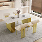 Nordic Rectangle Stone Dining Table 1/5 Pieces Dining Set for Dining Room