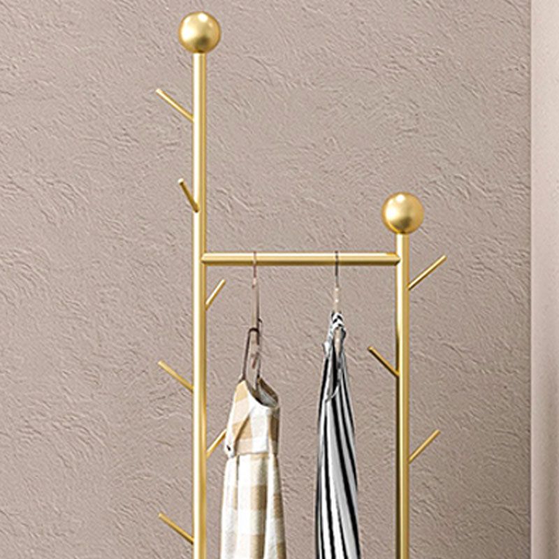 Modern Metal Hall Stand Hanging Rail Storage Shelving and Hooks Entryway Kit