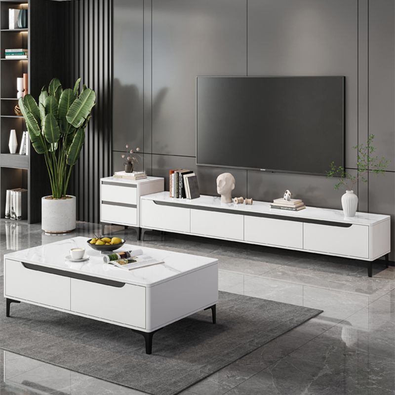 4 Legs Coffee Cocktail Table with 4 Storage Drawers Slate Top Clearhalo 'Coffee & Accent Tables' 'Coffee Tables' 'coffee_tables' 'furn' 'furn_coffee_tables' 'Furniture' 'Living Room Furniture' 1200x1200_d1ca2e92-d5af-4fbb-bed3-94bb2a40577e