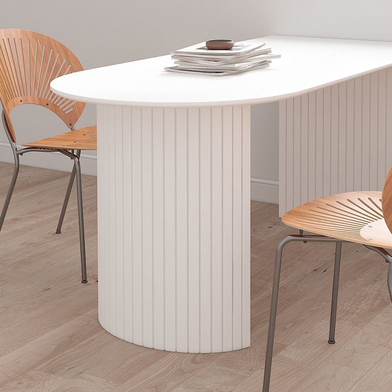 White Dining Table Modern Restaurant Furniture with Double Pedestal Base Clearhalo 'Dining Tables & Seating' 'Dining Tables' 'dining_table' 'furn' 'furn_dining_table' 'Furniture' 'furniture_dining_table' 'Kitchen & Dining Furniture' 'kitchen' 'kitchen_dining_table' 1200x1200_d1cbba1b-8c3b-45ef-8a89-d1c7803bf7ad