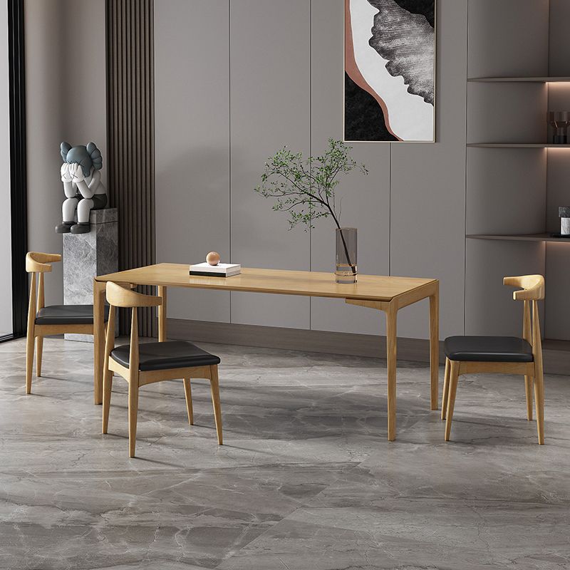 Rectangle Simplicity Dining Table Wood Color Fixed Table with Pinewood Solid Wood Clearhalo ' dining_table' 'Dining Tables & Seating' 'Dining Tables' 'furn' 'furn_dining_table' 'Furniture' 'furniture_dining_table' 'Kitchen & Dining Furniture' 'kitchen&dining_furn' 'kitchen' 'kitchen_dining_table' 1200x1200_d1cbee14-9361-47b2-9540-fb4ba6d3ddf8