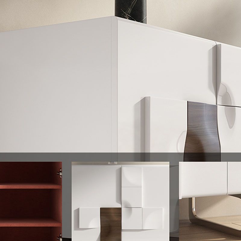 Wood Modern Living Room 35.4" Tall Accent Cabinet with Doors