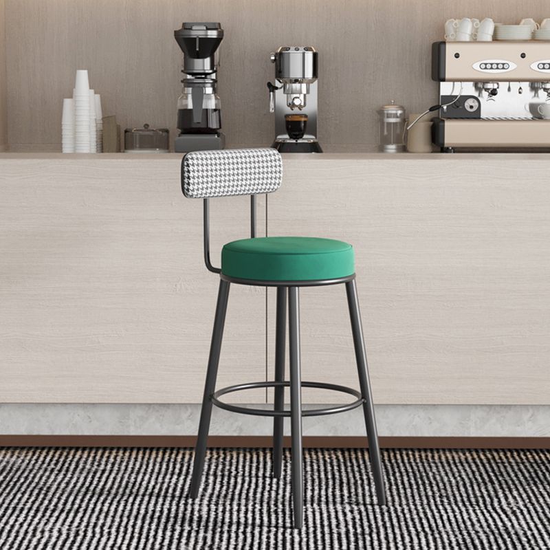 Sgabello con banco in pelle in vetro in metallo contemporaneo in finitura con finitura opaca per interno