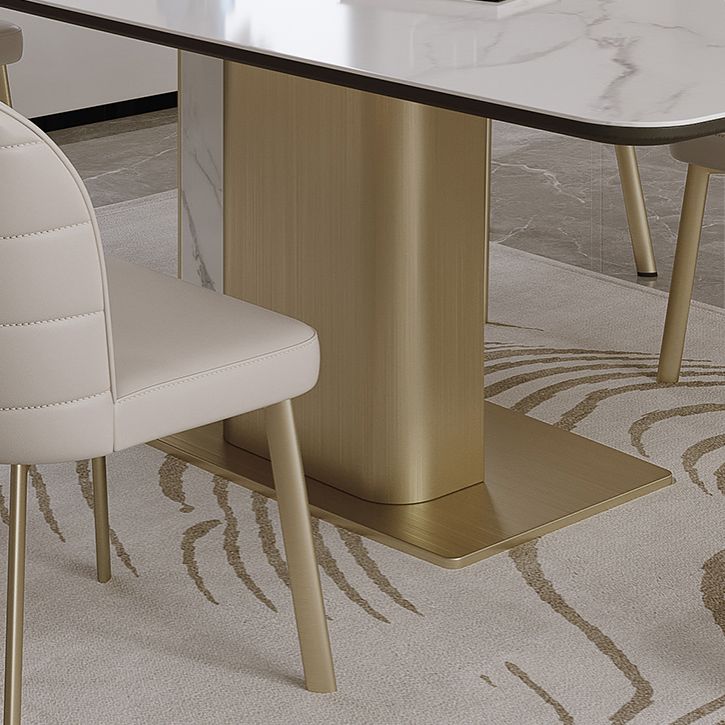 Nordic Glam Style Sintered Stone Rectangle Table Set 1/4/5/7 Pieces Dining Set Clearhalo 'Dining Room Sets' 'Dining Tables & Seating' 'dining_room_set' 'furn' 'furn_dining_room_set' 'Furniture' 'Kitchen & Dining Furniture' 1200x1200_d1ce731c-c19c-4144-aced-76edf4364c9f