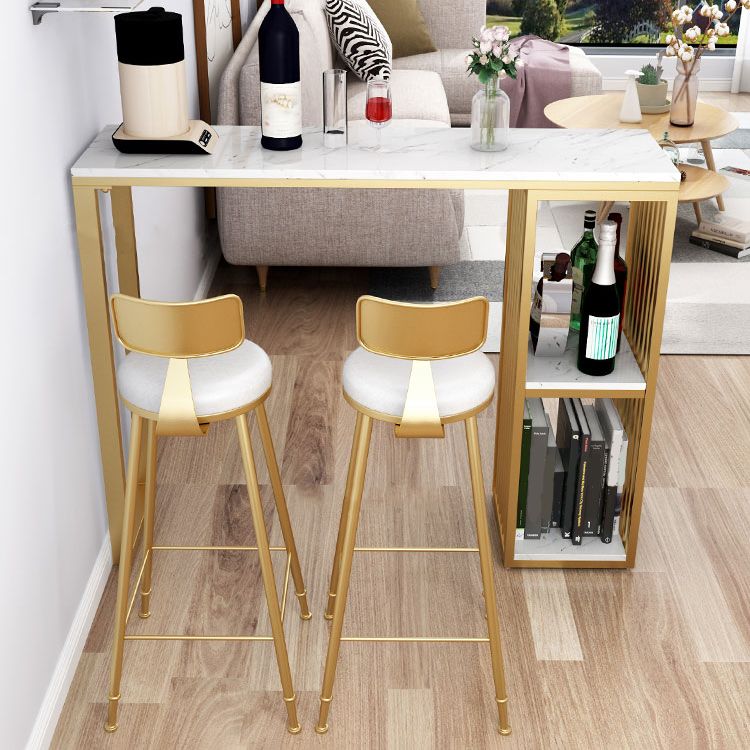 Scandinavian Style Barstool with Metal Leg Round Seat Counter Chair for Kitchen Clearhalo 'Bar Furniture' 'Bar Stools' 'bar_stools' 'furn' 'furn_bar_stools' 'furniture_bar_stools' 'Kitchen & Dining Furniture' 'kitchen&dining_furn' 'kitchen' 'kitchen_furn' Furniture' 1200x1200_d1cfebe6-86d8-4137-a824-5421e3f7d001