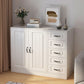 White Storage Chest Modern Style Wooden Storage Chest Dresser with Drawers and Doors Clearhalo 'Bedroom Furniture' 'Dressers & Chests' 'dressers_chests' 'furn' 'furn_dressers_chests' 'Furniture' 1200x1200_d1d04584-1e3a-48f3-839a-b016014a546e