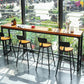 Modern Metal Base Bar Table Black Iron Solid Wood Patio Bar Table Clearhalo 'Bar Furniture' 'Bar Tables' 'bar_tables' 'furn' 'furn_bar_tables' 'Furniture' 'Kitchen & Dining Furniture' 1200x1200_d1d27102-02e6-4054-85d3-4bb47bee53ca