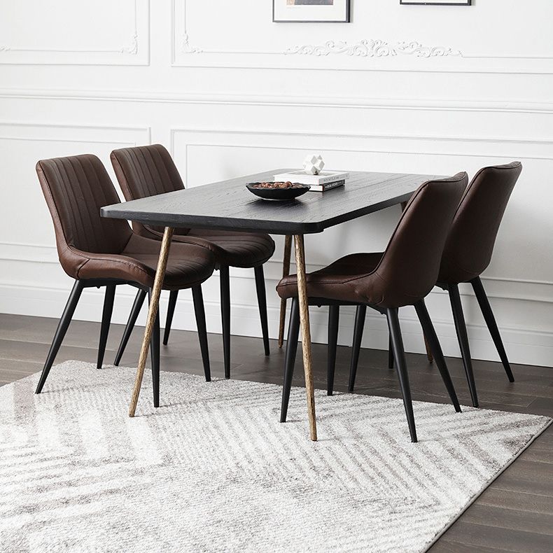 Rectangle Home Kitchen Table Tripod Base Solid Wood Top Dining Table
