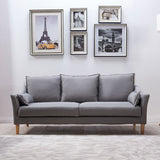 Stoff loser Rückensofa moderne abgeneigte Armsofa mit Holzbeinen