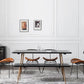 Rectangle Home Kitchen Table Tripod Base Solid Wood Top Dining Table