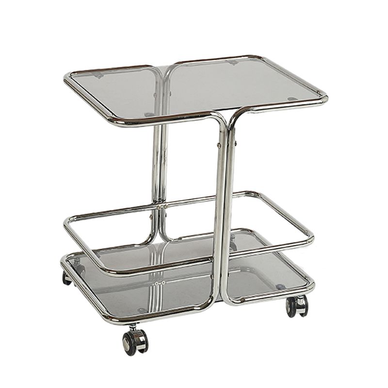 Contemporary Corner Table Double Tier Accent Side Table with Shelf Clearhalo 'Coffee & Accent Tables' 'End & Side Tables' 'end_side_tables' 'furn' 'furn_end_side_tables' 'Furniture' 'Living Room Furniture' 1200x1200_d1d4e145-c94a-442c-bad7-456f810cfd39