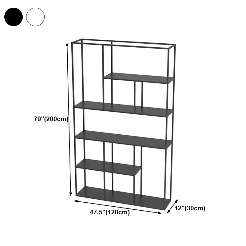 Minimalist Open Metal Etagere Bookcase with Rectangular Shelves Bookcase Clearhalo 'Bookcases' 'Furniture' 'furniture_bookcases' 'kitchen' 'kitchen_bookcases' 'Living Room Furniture' 'Office Furniture' 1200x1200_d1d4eaa2-2607-43ea-9ac4-e9fab56e4044