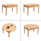 Solid Wood Dining Table Modern Extendable Furniture with 4 Legs for Home