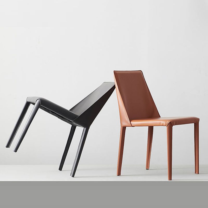 Minimalist Style Leather Dining Chairs Solid Back Armless Chairs for Home Clearhalo ' kitchen&dining_furn' 'Dining Chairs' 'Dining Tables & Seating' 'dining_chair' 'furn' 'furn_dining_chair' 'Furniture' 'furniture_dining_chair' 'Kitchen & Dining Furniture' 'kitchen' 1200x1200_d1d778a3-368b-4d01-b873-d3995d6398dc