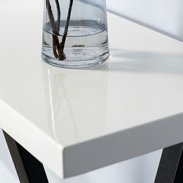 Tavolo da bar in legno in solido bianco tavolo da bistrot industriale con telaio in metallo nero