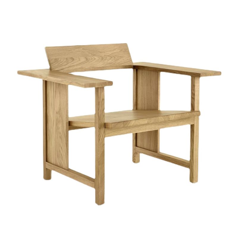 Modern Arm Chair Solid Wood Open Back Guest Chair for Dining Room