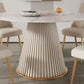Sintered Stone Dining Table Round Dining Table with Metal Base Clearhalo 'Dining Tables & Seating' 'Dining Tables' 'dining_table' 'furn' 'furn_dining_table' 'Furniture' 'furniture_dining_table' 'Kitchen & Dining Furniture' 'kitchen' 'kitchen_dining_table' 1200x1200_d1d9aff6-f089-4566-99ec-caf3595d4a40