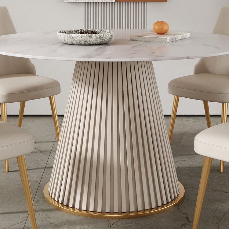 Sintered Stone Dining Table Round Dining Table with Metal Base Clearhalo 'Dining Tables & Seating' 'Dining Tables' 'dining_table' 'furn' 'furn_dining_table' 'Furniture' 'furniture_dining_table' 'Kitchen & Dining Furniture' 'kitchen' 'kitchen_dining_table' 1200x1200_d1d9aff6-f089-4566-99ec-caf3595d4a40