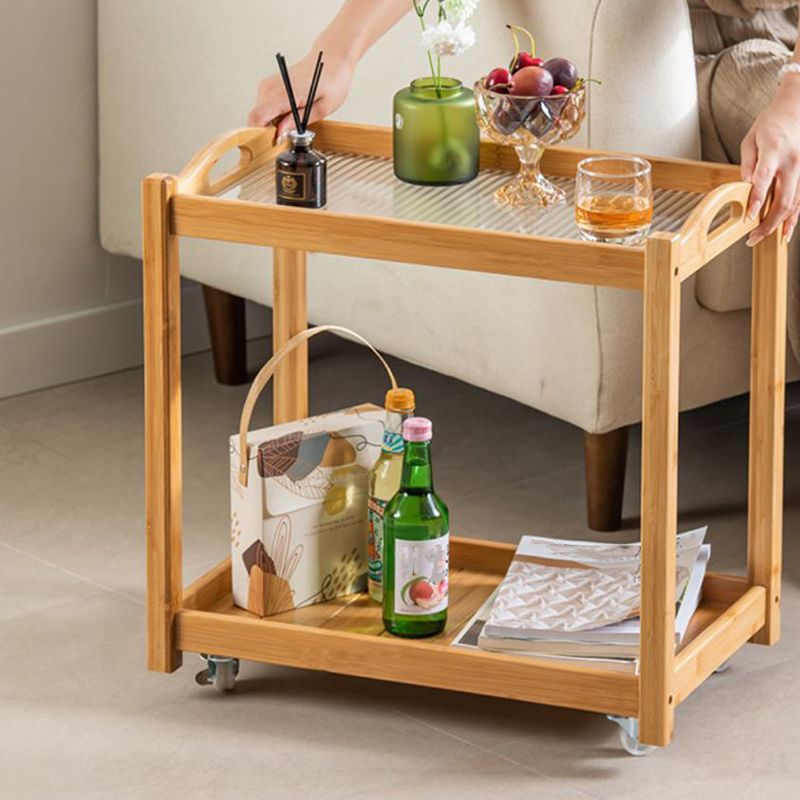 Contemporary Solid Wood with Shelf Rectangular Double Tier Side Table Clearhalo 'Coffee & Accent Tables' 'End & Side Tables' 'end_side_tables' 'furn' 'furn_end_side_tables' 'Furniture' 'Living Room Furniture' 1200x1200_d1d9cee6-ace7-4eeb-9baf-95c48b7fc6b0