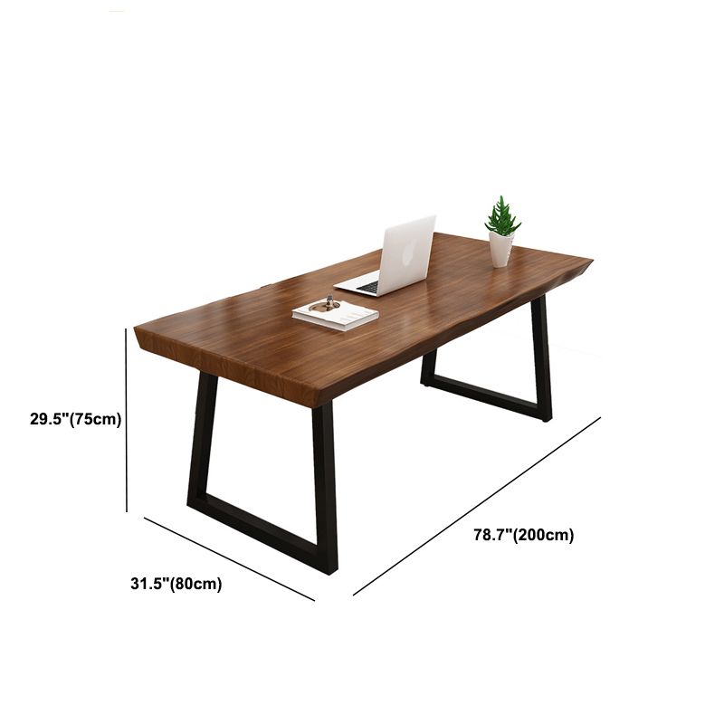 Escritorio de oficina moderno de 30 "H escritorio ejecutivo de madera maciza rectangular