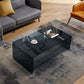 Modern Rectangle Glass Coffee Table Sled Base Cocktail Table