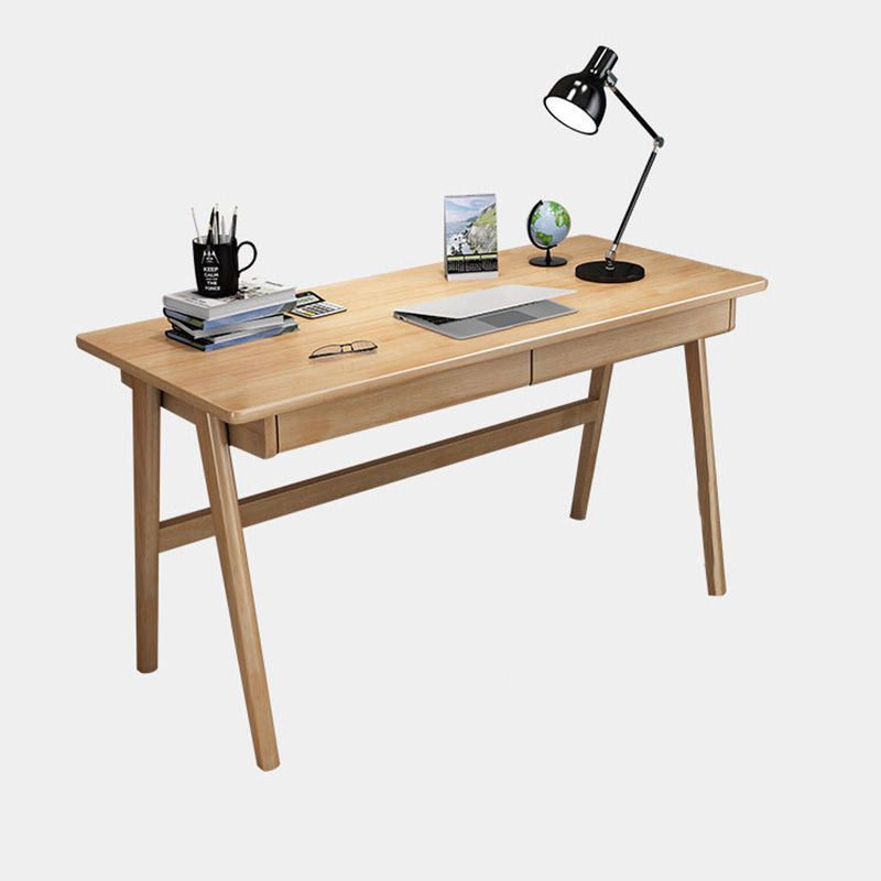 Contemporary Wood Office Desk 29.52" H Writing Desk With 2 Drawers Clearhalo 'furn' 'furn_office_desk' 'Furniture' 'Office Desks' 'Office Furniture' 'office_desk' 1200x1200_d1dbdc09-f0b5-43b7-a7a4-979fbcaff64e