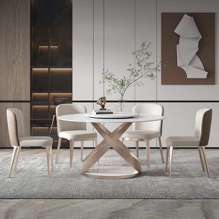 29.52''H Glam Round Dining Table Standard Sintered Stone Dining Table with Pedestal Base Clearhalo ' dining_table' 'Dining Tables & Seating' 'Dining Tables' 'furn' 'furn_dining_table' 'Furniture' 'furniture_dining_table' 'Kitchen & Dining Furniture' 'kitchen&dining_furn' 'kitchen' 'kitchen_dining_table' 1200x1200_d1dc037d-1950-4f3f-97eb-1c774d36e575