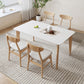 コンテンポラリーダイニングセット1/5 PCSソリッドウッドフレームダイニングテーブルと椅子