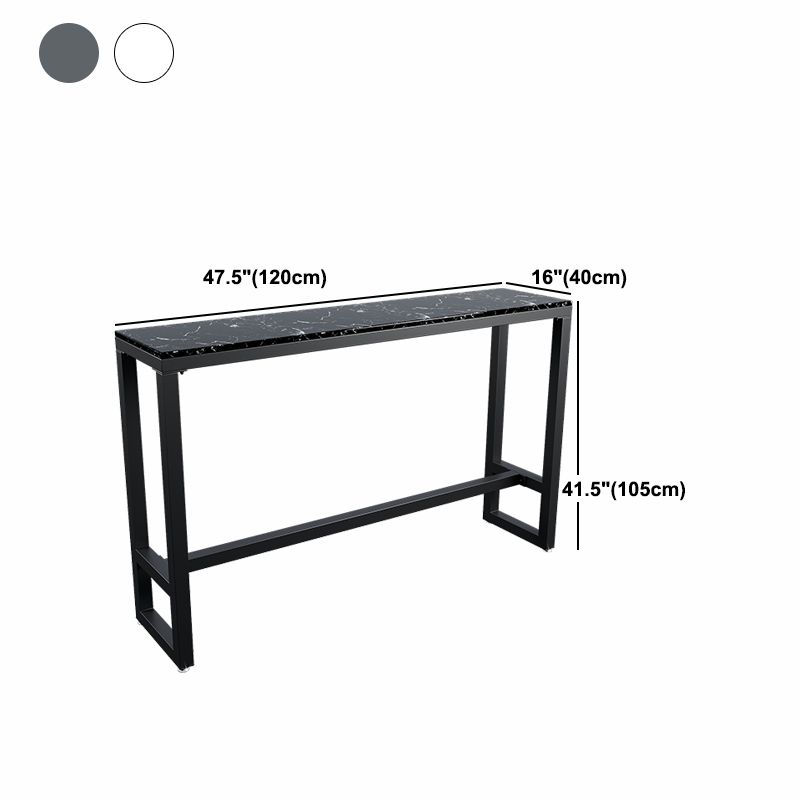 Marble Indoor Counter-height Pub Table Rectangle Footrest Bar Dining Table Clearhalo 'Bar Furniture' 'Bar Tables' 'bar_tables' 'furn' 'furn_bar_tables' 'Furniture' 'furniture_bar_tables' 'Kitchen & Dining Furniture' 1200x1200_d1de25cb-8366-4eb7-a3b5-115bf13e277c
