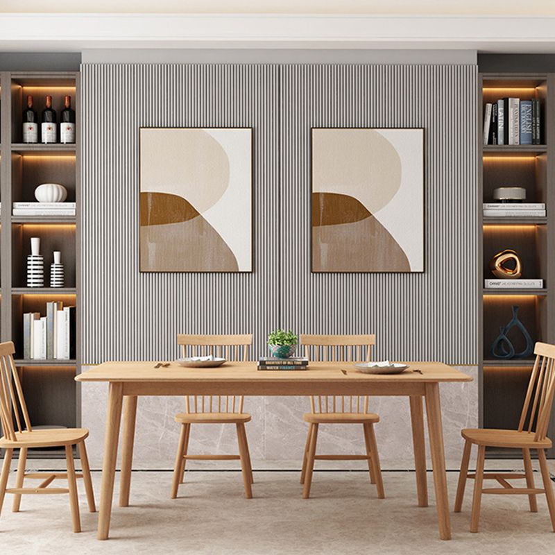 Mesa de comedor de madera estilo Glam, mesa rectangular con patas de madera para cocina