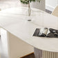 Metal Contemporary Oval Dining Table Sintered Stone Top Table for Dining Room Clearhalo 'Dining Tables & Seating' 'Dining Tables' 'dining_table' 'furn' 'furn_dining_table' 'Furniture' 'Kitchen & Dining Furniture' 1200x1200_d1df91e2-6097-4a2a-820a-287a2ca09adf