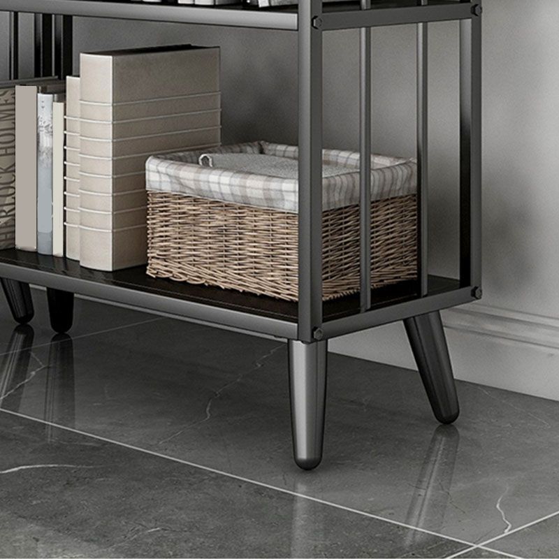 12 "W Black Iron Frame Bookshelf Modern Open Storage Bookcase per Home Office