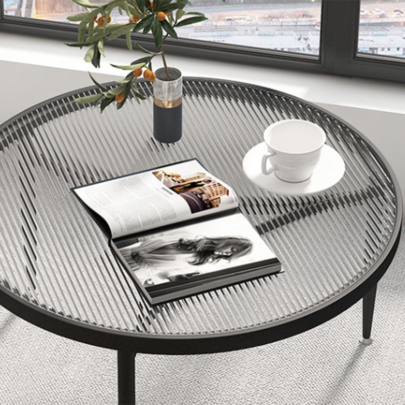 Contemporary Glass 3 Legs Coffee Table with Round Top Bunching Tables