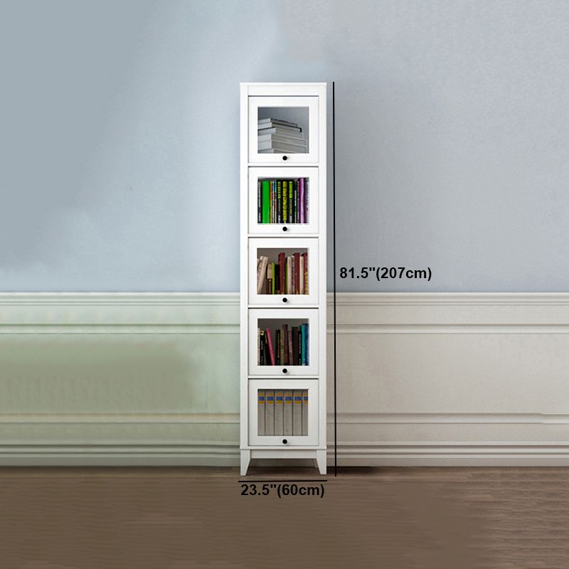 White Manufactured Wood Standard Bookcase Modern Bookshelf with Glass Doors Clearhalo 'Bookcases' 'furn' 'furn_bookcases' 'Furniture' 'furniture_bookcases' 'Office Furniture' 1200x1200_d1e270ef-f5ea-4396-906b-b194bf5aceb7