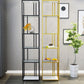 Industrial Vertical Open Etagere Bookshelf Iron Frame Glass Shelf Bookshelf Clearhalo 'Bookcases' 'furn' 'furn_bookcases' 'Furniture' 'furniture_bookcases' 'kitchen' 'kitchen_bookcases' 'Living Room Furniture' 'Office Furniture' 1200x1200_d1e28265-4c4e-4818-95db-18af05aa4b3d
