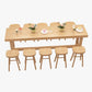 Juego de mesa y taburete rectangulares modernos, juego de mesa de bar de madera maciza de 1/2/6/11 piezas en color natural