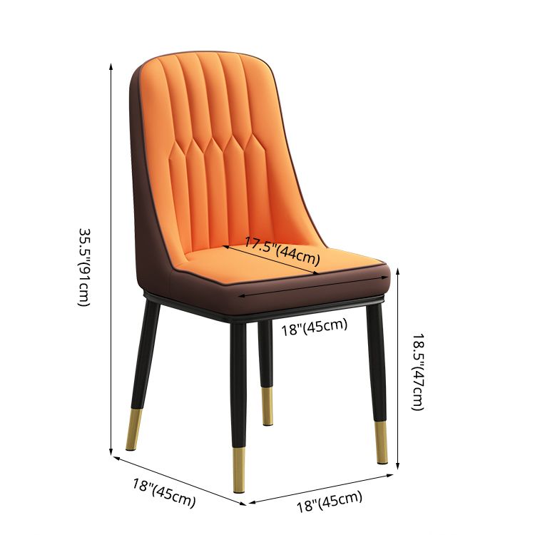 Scandinavian Style Metal Dining Chair Dining Room Parsons Armless Chair Clearhalo ' kitchen&dining_furn' 'Dining Chairs' 'Dining Tables & Seating' 'dining_chair' 'furn' 'furn_dining_chair' 'Furniture' 'furniture_dining_chair' 'Kitchen & Dining Furniture' 'kitchen' 1200x1200_d1e4e431-0d98-4343-be40-dfe91f9382fa