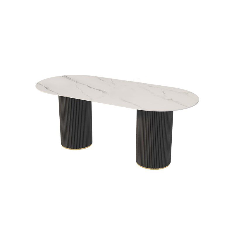 Simplicity Style Oval Dining Table Imitation Marble Home Furniture Clearhalo 'Dining Tables & Seating' 'Dining Tables' 'dining_table' 'furn' 'furn_dining_table' 'Furniture' 'Kitchen & Dining Furniture' 1200x1200_d1e5df24-af6d-4b3d-9b67-2055ab727f9e