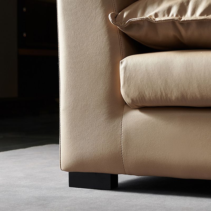 Beach Standard Sofa with Bolster Pillows 33.46"High Fabric Settee with Square Arm, Beige Clearhalo 'furn' 'furn_sofas' 'Furniture' 'furniture_sofas' 'Living Room Furniture' 'Sofa' 'sofas' 1200x1200_d1e7bf7f-63d4-478d-8f42-1a4344ef6157