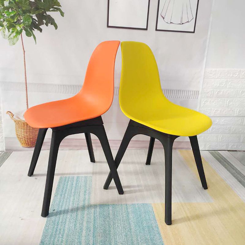 Contemporary Plastic Side Chair Kitchen Solid Back Dining Room Chair Set Clearhalo ' kitchen&dining_furn' 'Dining Chairs' 'Dining Tables & Seating' 'dining_chair' 'Furniture' 'furniture_dining_chair' 'Kitchen & Dining Furniture' 'kitchen' 1200x1200_d1ea5c2f-bf3b-4ded-8c51-e329b5b0c725