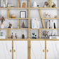 11.81"W Bookcase Glam Style Open Back Bookshelf with Cabinets for Office Home Clearhalo 'Bookcases' 'furn' 'furn_bookcases' 'Furniture' 'furniture_bookcases' 'kitchen' 'kitchen_bookcases' 'Living Room Furniture' 'Office Furniture' 1200x1200_d1eabe66-870a-4172-9a04-0fa3bd4591d5