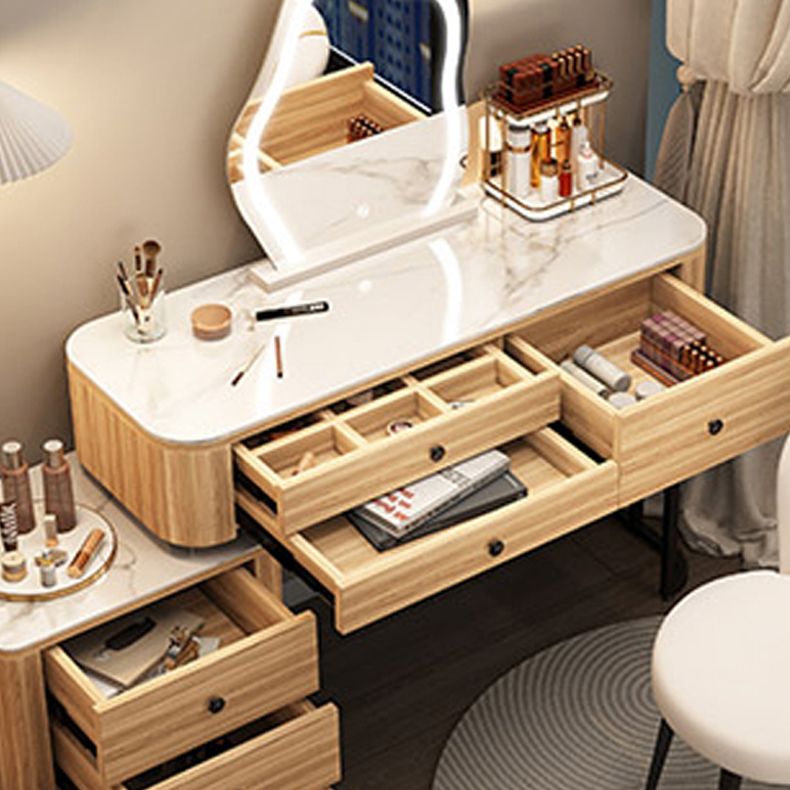 Set tavolo da toeletta da toeletta per vanity per trucco a specchio illuminato contemporaneo