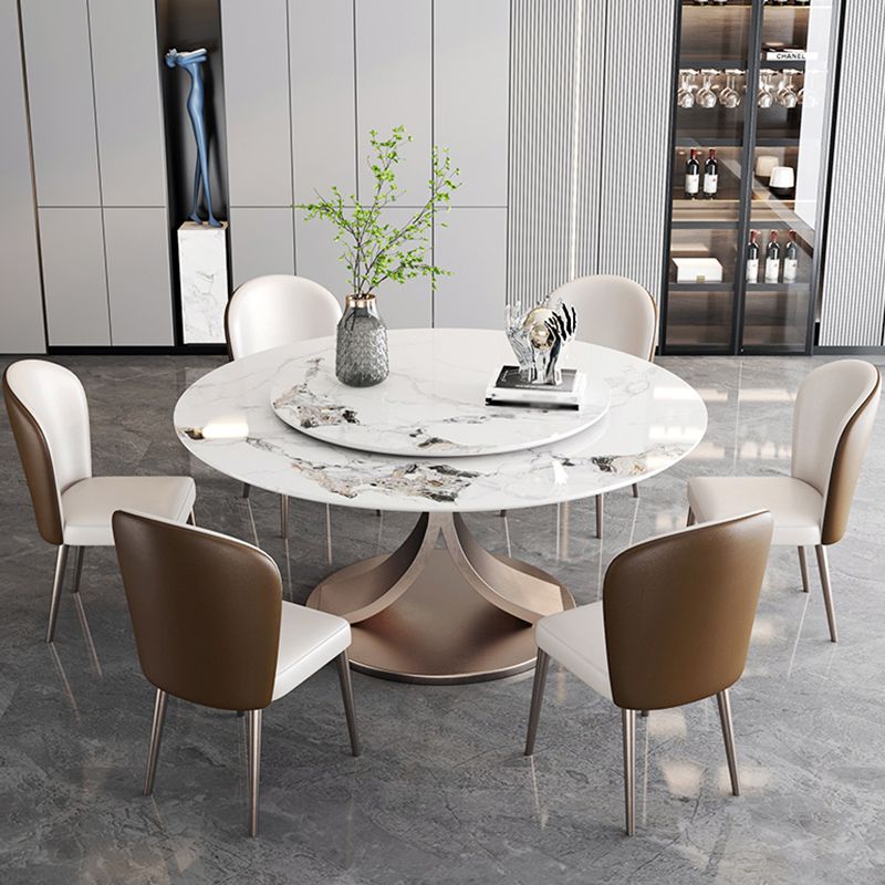 Modern 1/4/7 Pieces Dining Table Set with Sintered Stone Top Stainless Steel Dinette Set Clearhalo 'Dining Room Sets' 'Dining Tables & Seating' 'dining_room_set' 'furn' 'furn_dining_room_set' 'Furniture' 'furniture_dining_room_set' 'Kitchen & Dining Furniture' 'kitchen&dining_furn' 'kitchen' 1200x1200_d1eb2a93-b5ac-4200-be64-b9c3252748dc