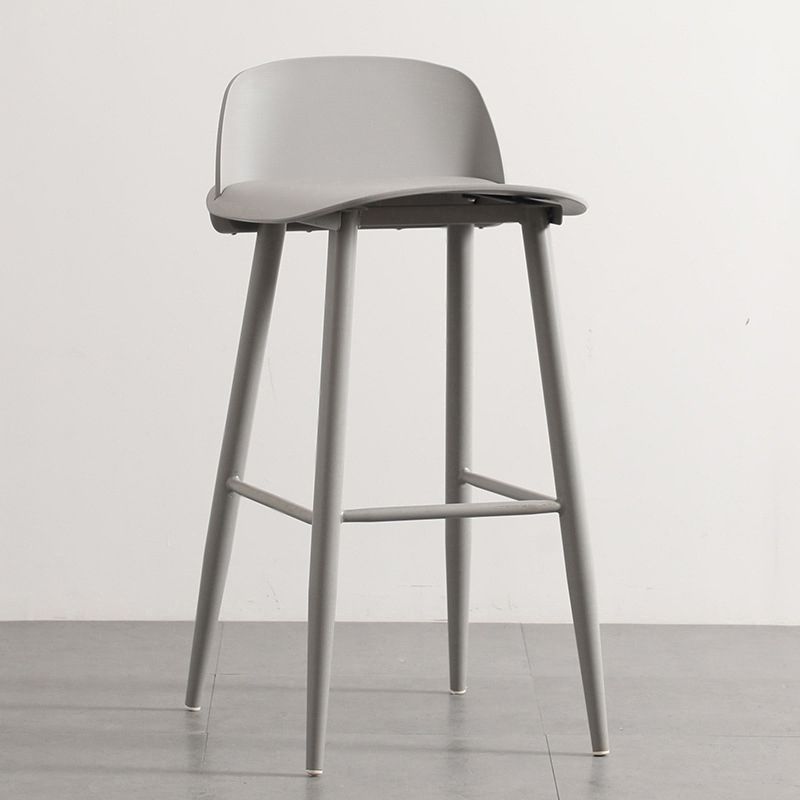 Modern Armless Backrest Counter Stool Iron Kitchen Bar Stool with Acrylic Seat and Pedal Clearhalo 'Bar Furniture' 'Bar Stools' 'bar_stools' 'furn' 'furn_bar_stools' 'Furniture' 'furniture_bar_stools' 'Kitchen & Dining Furniture' 1200x1200_d1eb9128-1962-4528-9671-55493df592db