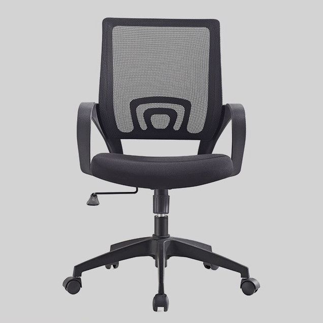 Middle Back Office Chair Fixed Arm Office Chair with Gauze Sponge Cushion Clearhalo 'furn' 'furn_office_chair' 'Furniture' 'furniture_office_chair' 'Office Chairs' 'Office Furniture' 'office_chair' 1200x1200_d1ec99b3-6324-4c81-a429-bd858cfb350d