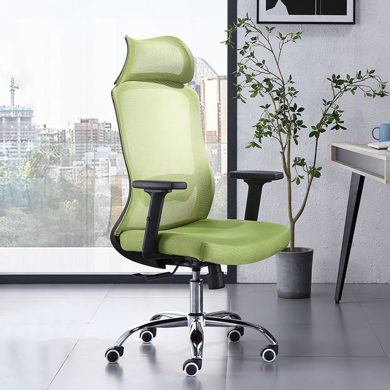 Chaise de bureau verte moderne, siège réglable en hauteur, avec roulettes