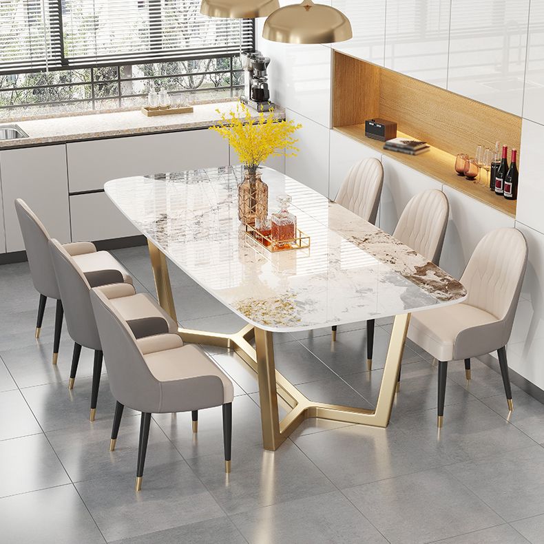 Luxury Sintered Stone Dining Table Rectangle Table with Trestle Base Clearhalo ' dining_table' 'Dining Tables & Seating' 'Dining Tables' 'furn' 'furn_dining_table' 'Furniture' 'furniture_dining_table' 'Kitchen & Dining Furniture' 'kitchen&dining_furn' 'kitchen' 'kitchen_dining_table' 1200x1200_d1ed9fea-c47b-40fb-8cb6-fb8861cb12c6